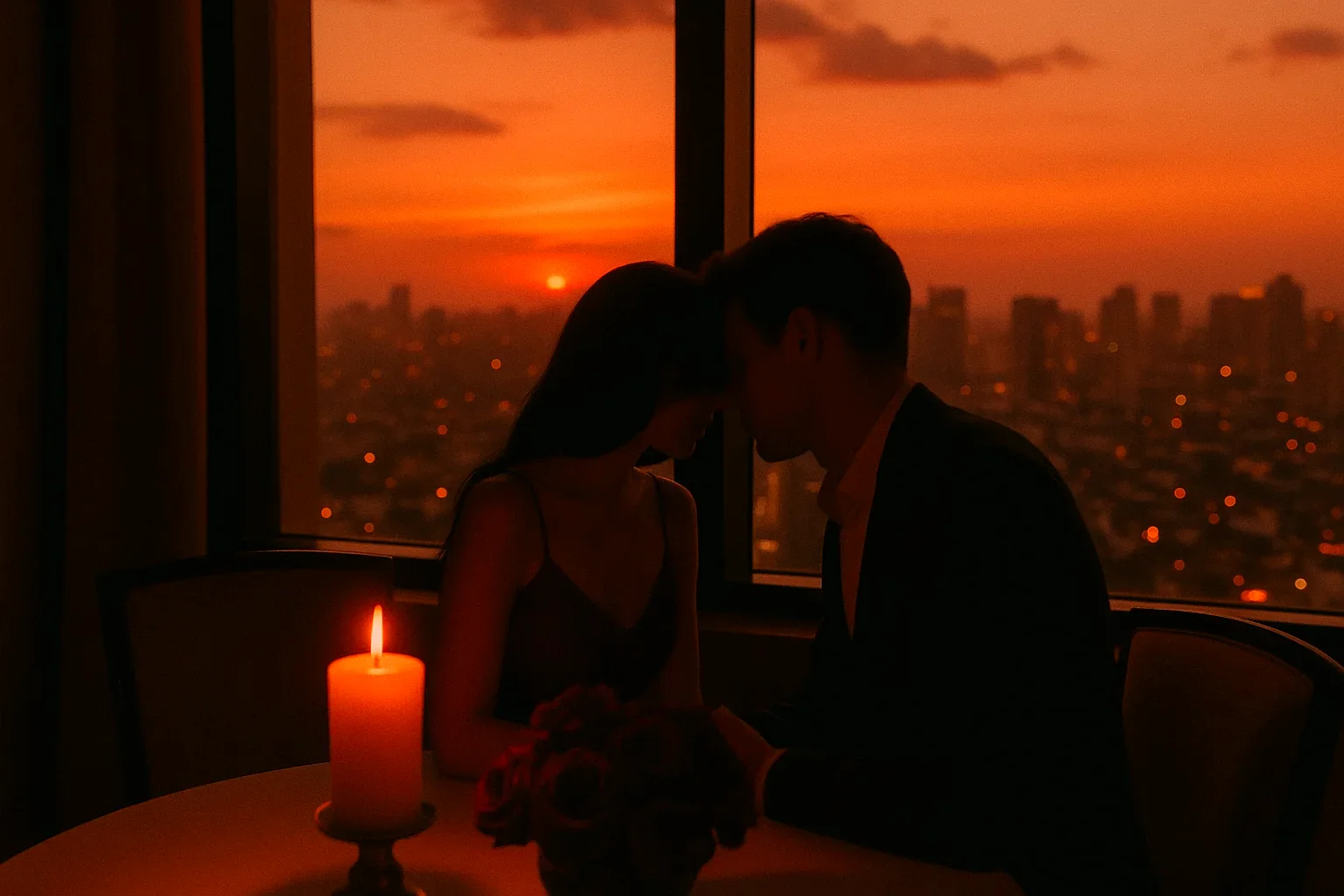 Manila skyline at golden dusk